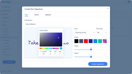 Click Draw to draw your signature with a mouse, touchpad, phone, tablet ...