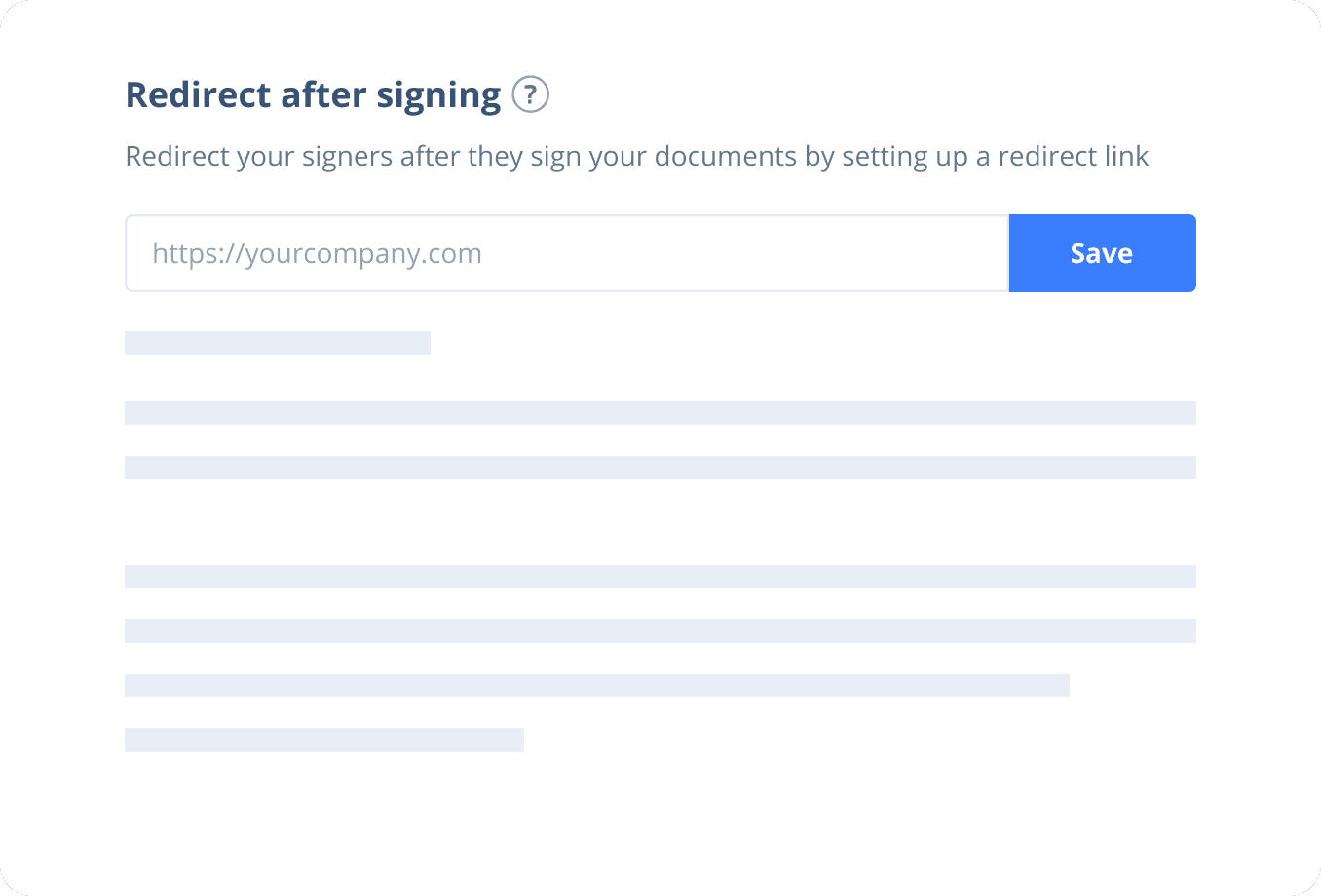 Redirect signers after signing